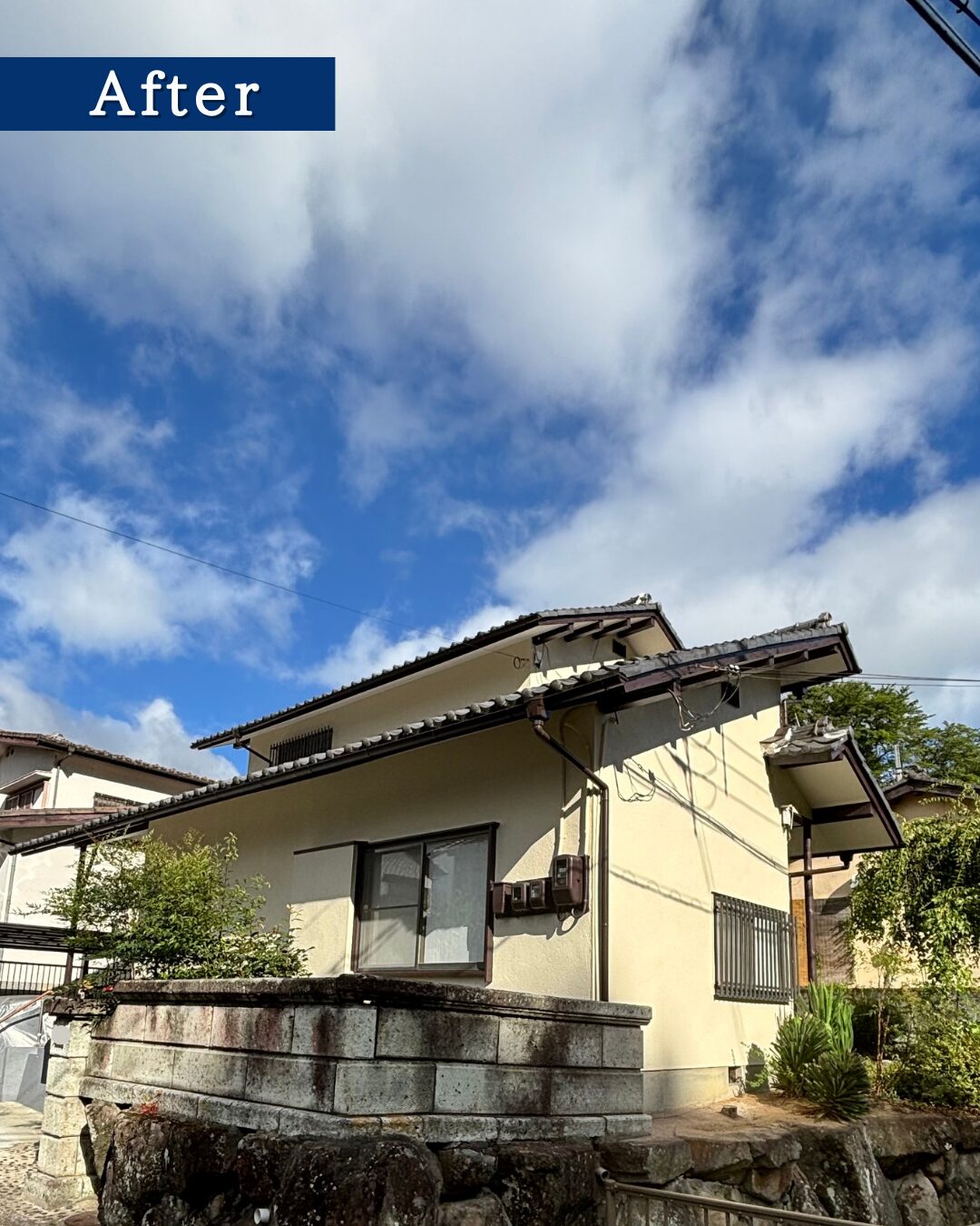 奈良県宇陀市榛原の住宅:外壁塗装後の側面